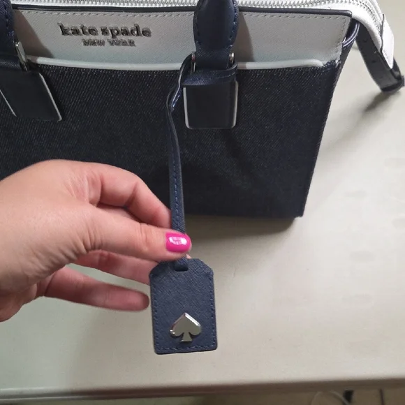 kate spade Denim and White Satchel Nwot - Picture 8 of 9